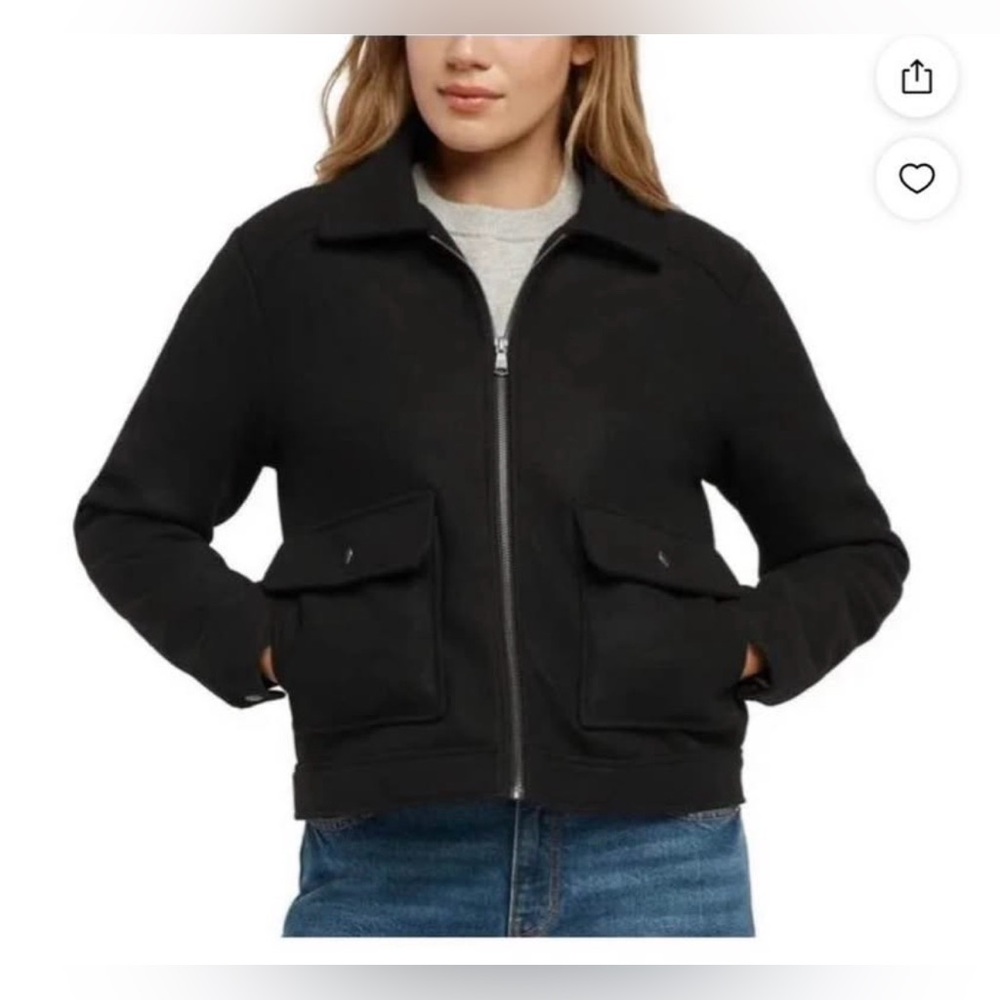 Banana Republic Black Zip Front Utility Jacket | Size Small | NWT
